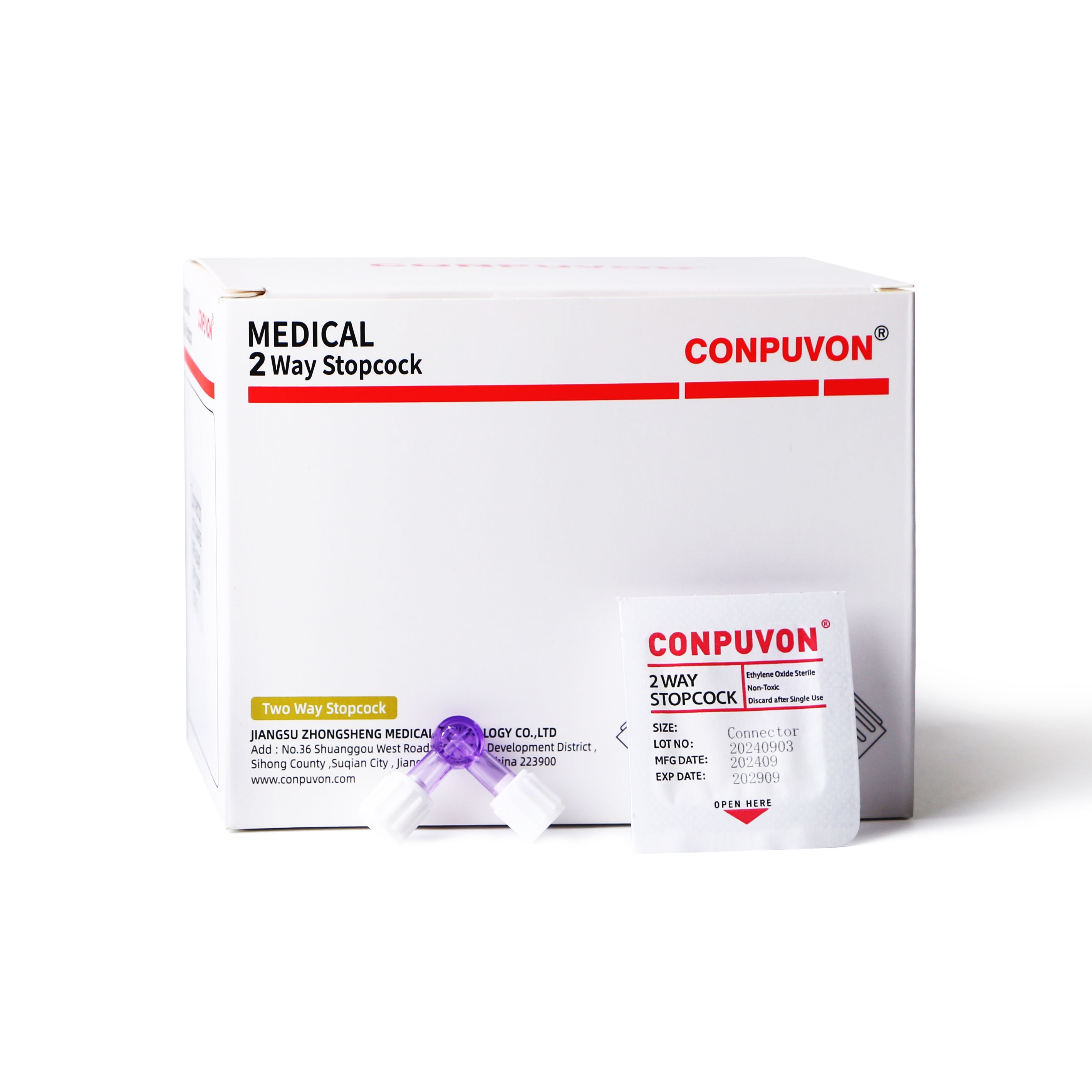 CONPUVON medical mixing connector 2 way stopcock